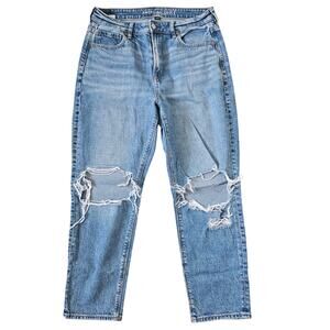 American Eagle AE Strigid Ripped Mom Jean 10S